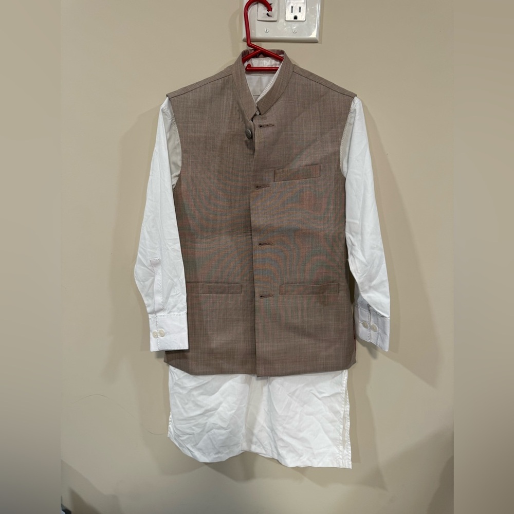 Indian Pakistani 3 piece boys shalwar kameez with waistcoat